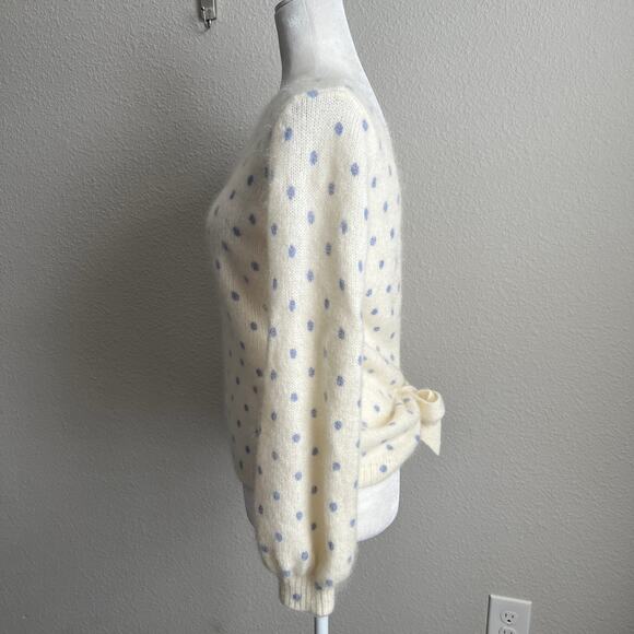 Sezane Alban White Polka Dot Jumper Sweater Women's XS Backless Feminine - Picture 4 of 8